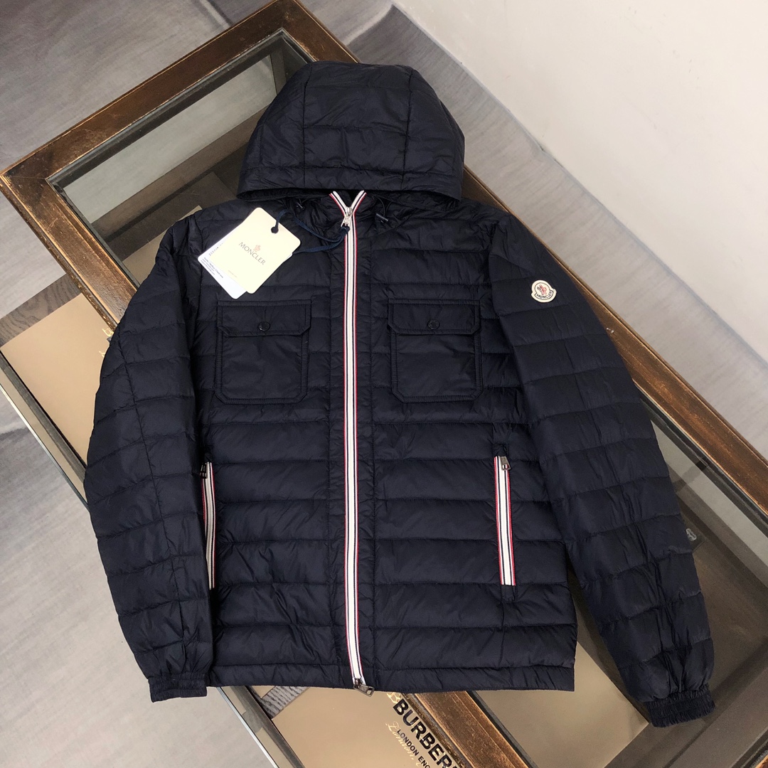 Moncler Clothing Down Jacket Black Blue White Men Duck Down Winter Collection Fashion Hooded Top