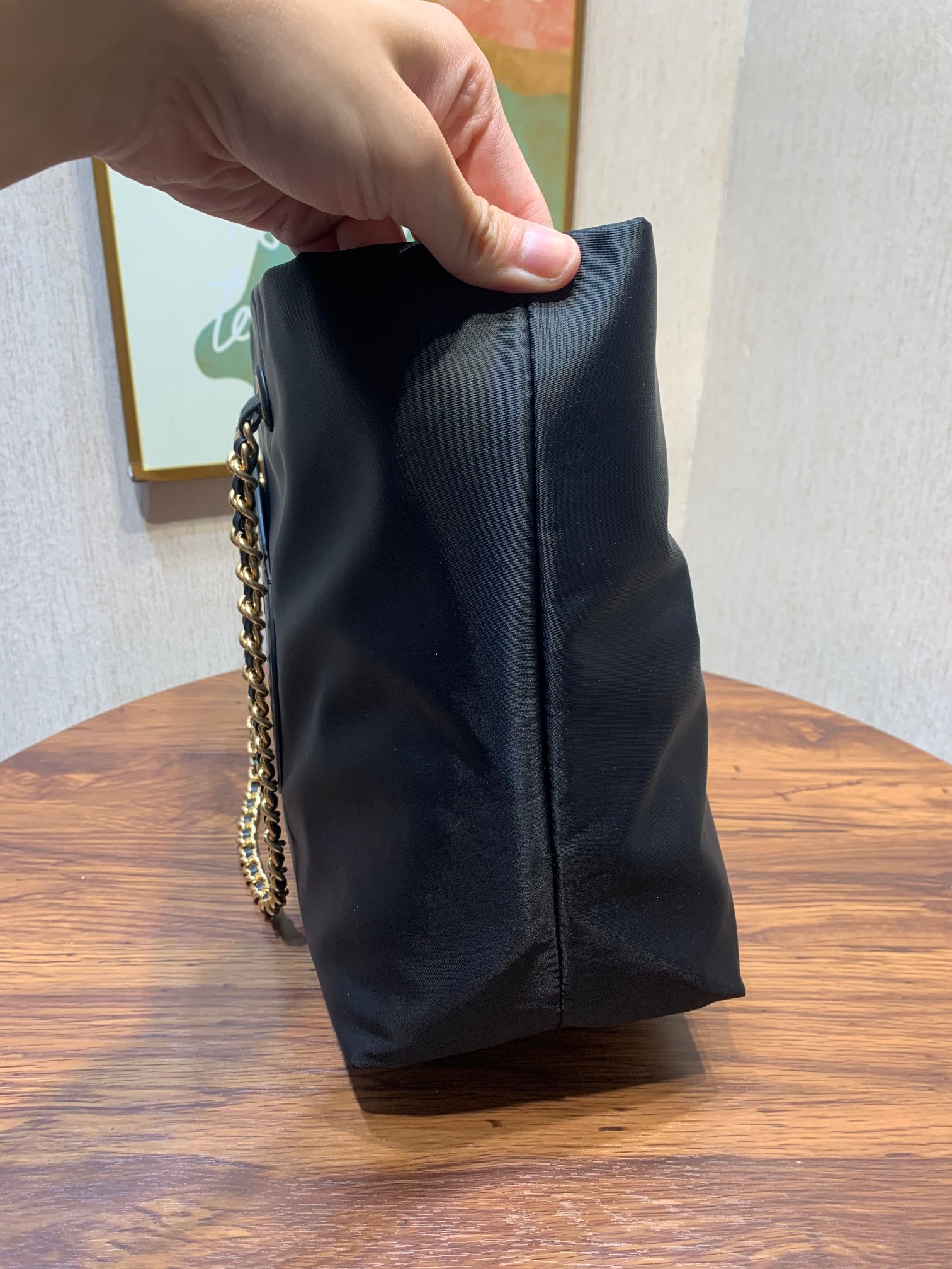 Tory Burch Tolbaki Ella Chain Nylon Laptop Bag with Leather Details. - 图片 3