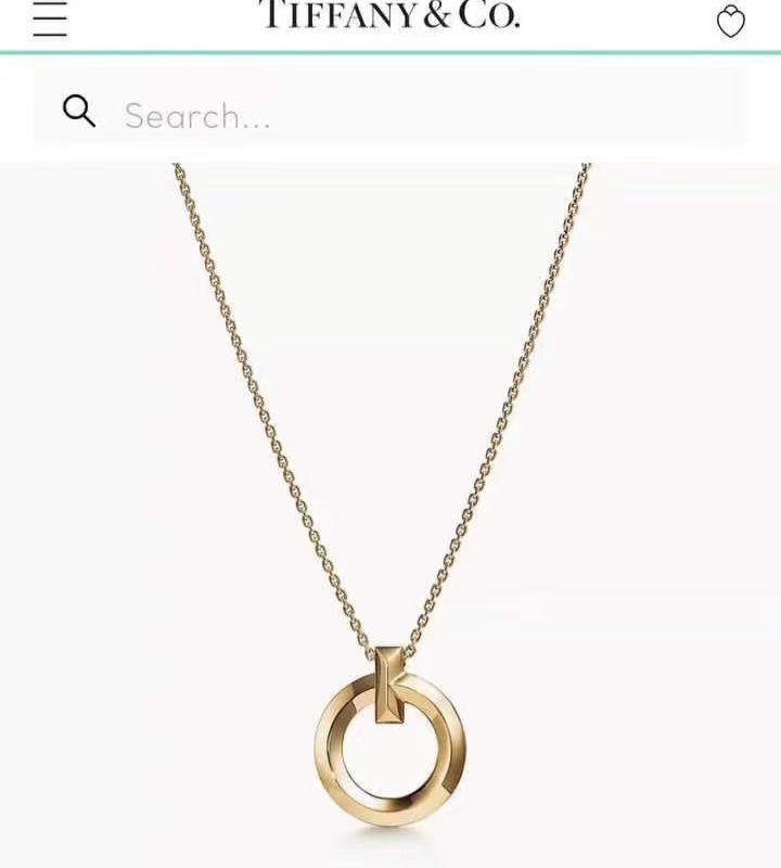 Tiffany klassieke cross colorblock ketting, dik goud gegalvaniseerd, elegant en zoet, luxueus en groots - topkwaliteit