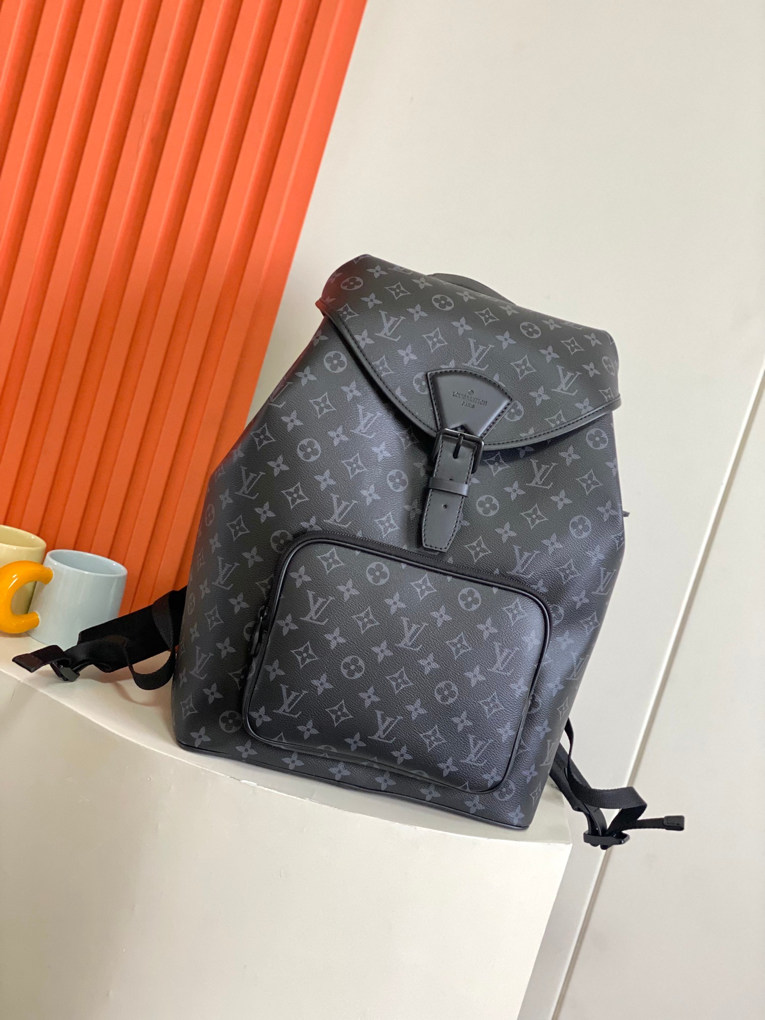 Louis Vuitton LV Montsouris Bags Backpack Monogram Canvas Cowhide