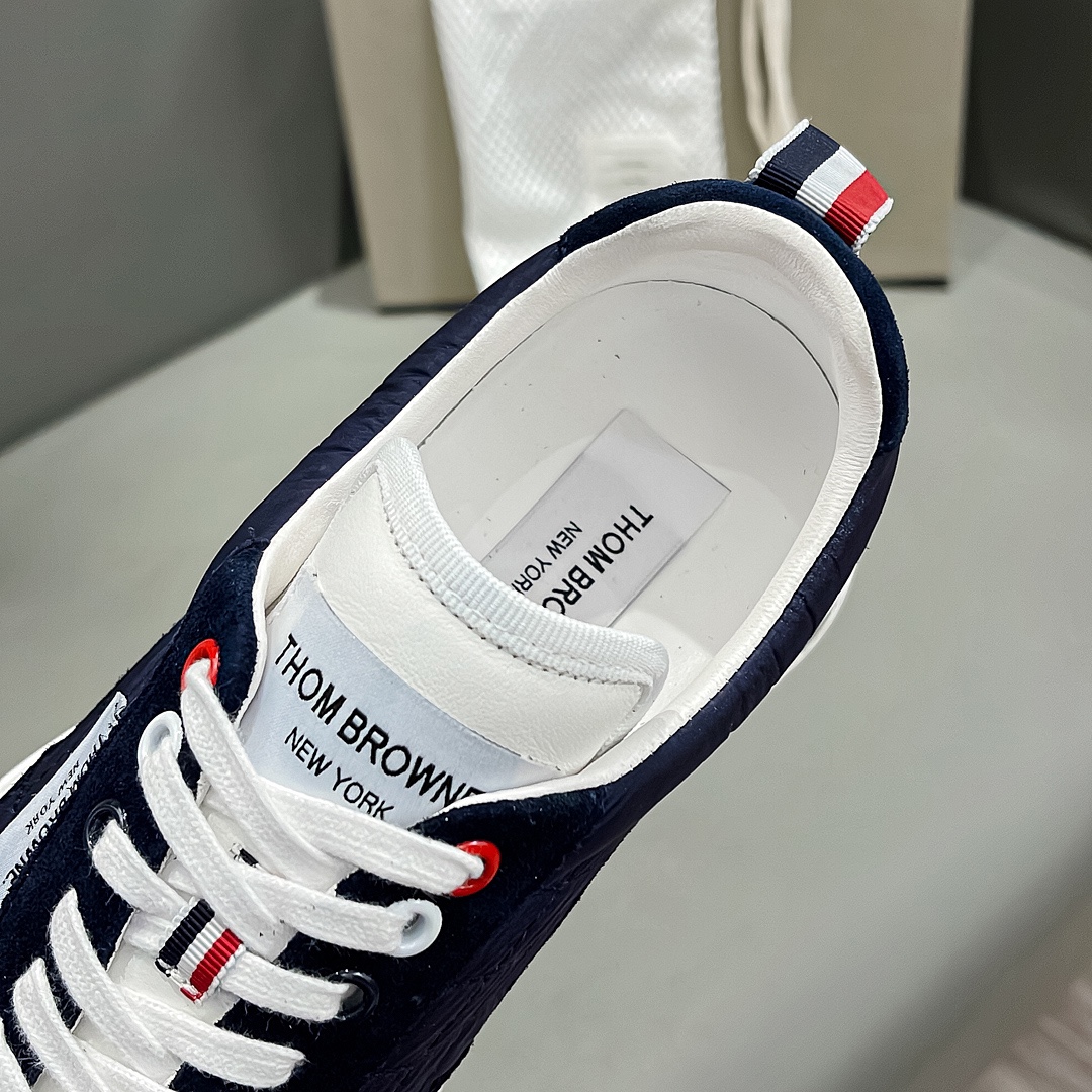 THOM BROWNE Blue Woven Sneaker with Cow Skin Liner from Early Autumn Series – Size 38-44 (P888) - 图片 8