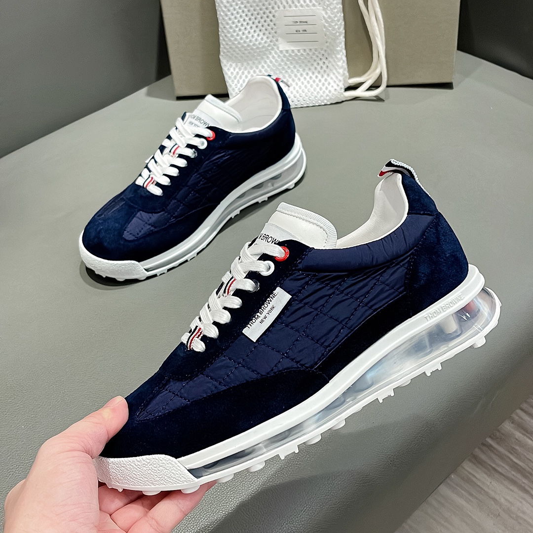 THOM BROWNE Blue Woven Sneaker with Cow Skin Liner from Early Autumn Series – Size 38-44 (P888) - 图片 6