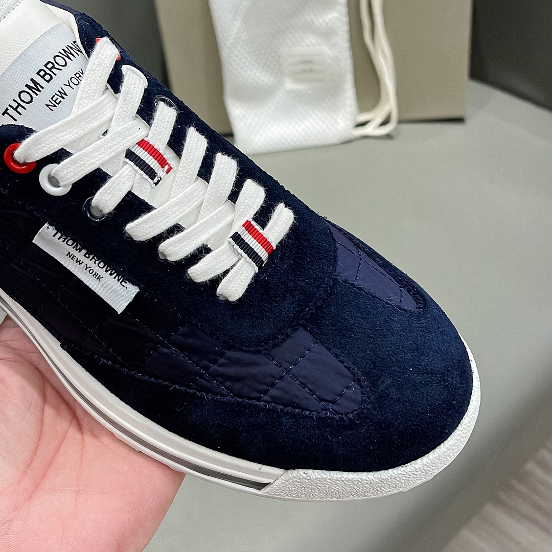 THOM BROWNE Blue Woven Sneaker with Cow Skin Liner from Early Autumn Series – Size 38-44 (P888) - 图片 7