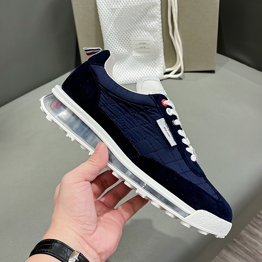 THOM BROWNE Blue Woven Sneaker with Cow Skin Liner from Early Autumn Series – Size 38-44 (P888) - 图片 4