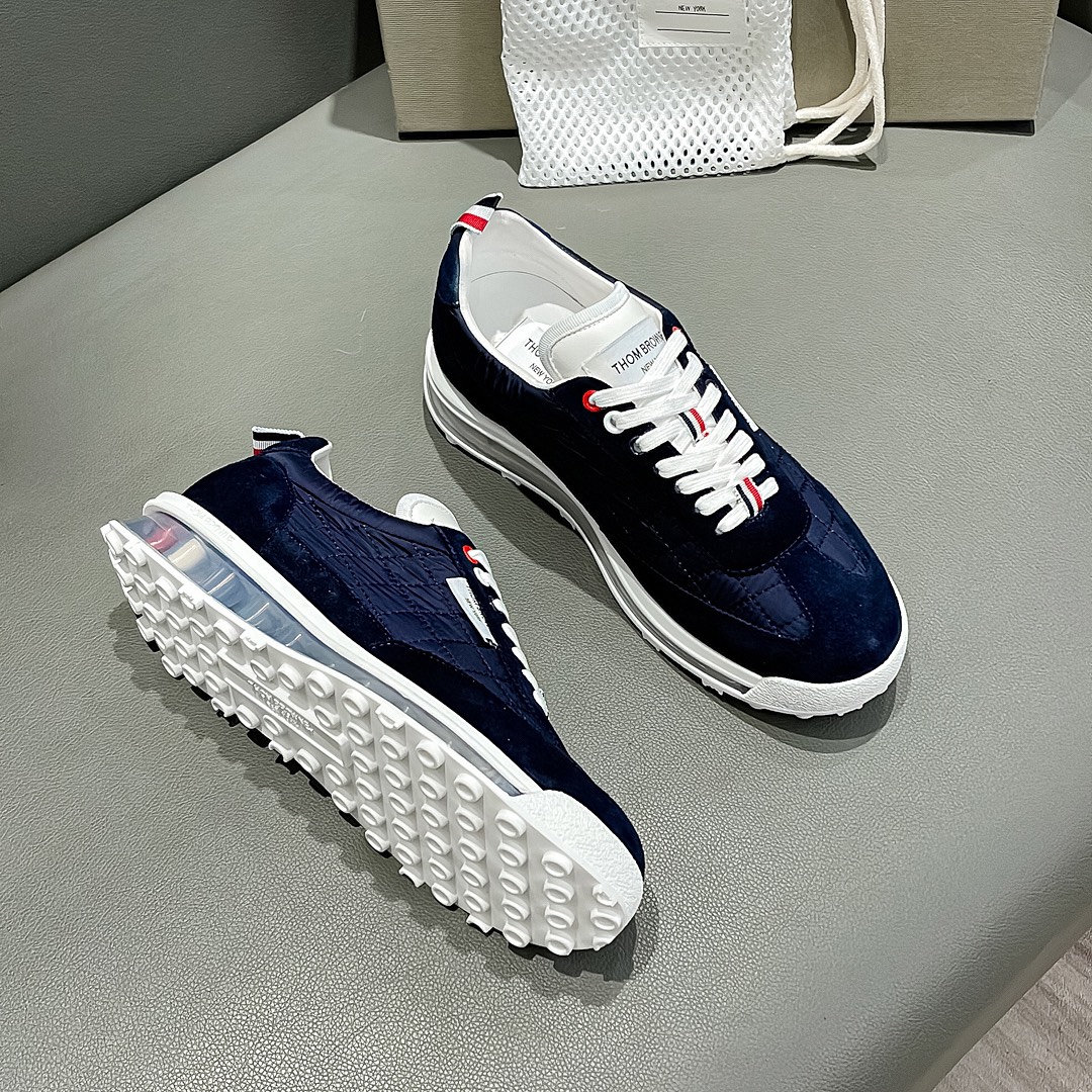 THOM BROWNE Blue Woven Sneaker with Cow Skin Liner from Early Autumn Series – Size 38-44 (P888) - 图片 2