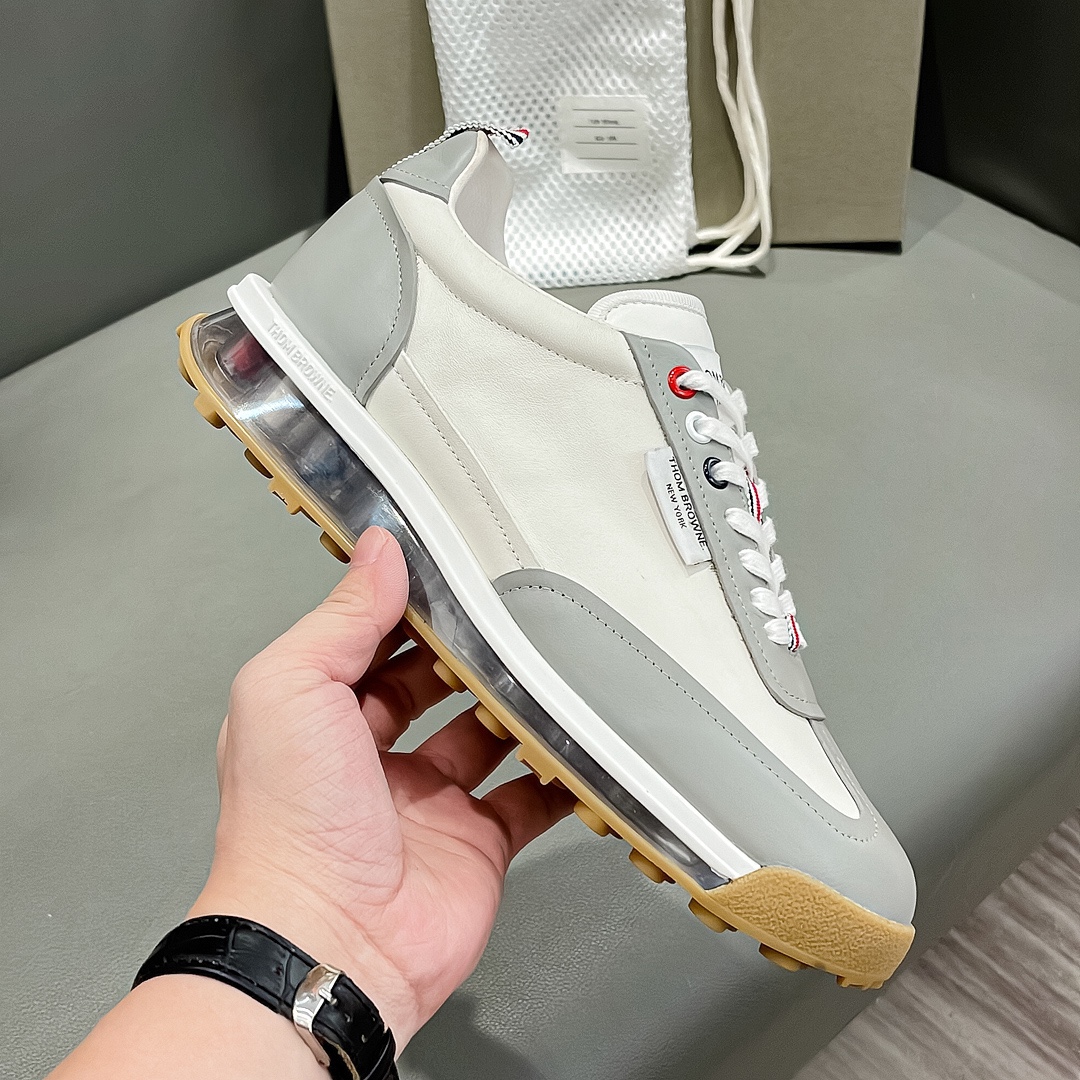 “THOM BROWNE White Sneakers with Cow Skin Liner from Early Fall Collection – Size 38-44, $936” - 图片 4