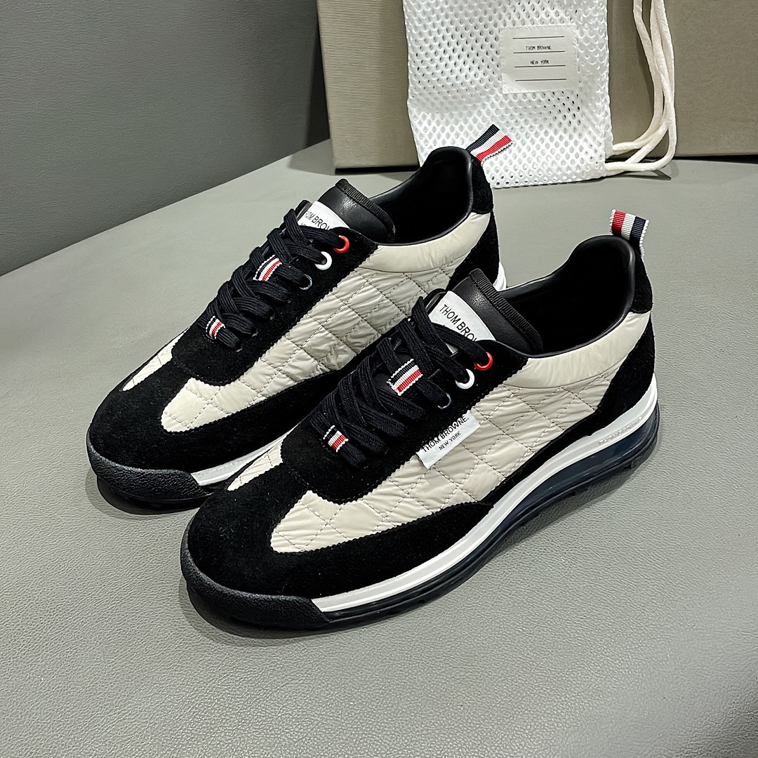 THOM BROWNE Black Almond-Weaved Sneaker with Calf Skin Liner from Early Fall Series - 图片 3
