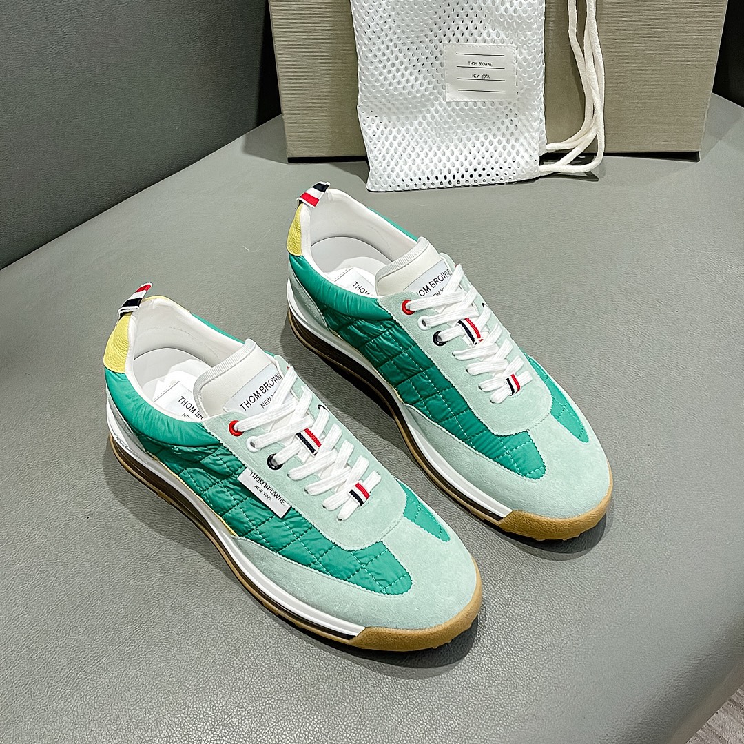 THOM BROWNE Early Fall Green Velvet Knitted Shoes with Cow Skin Liner – Size 38-44 – P888 - 图片 1