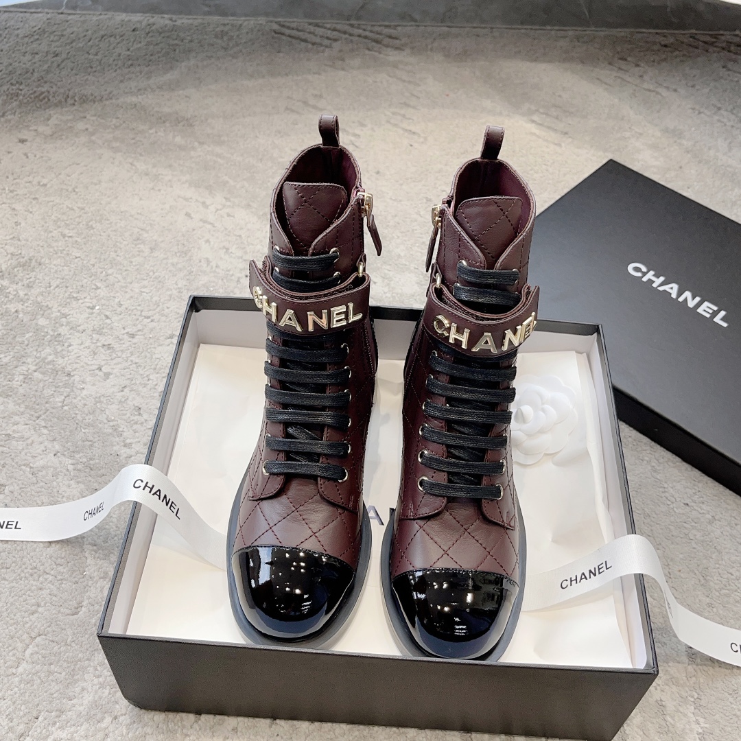 CHANEL 秋冬モデル レディースブーツ スリッポン ストレートブーツ 乗馬ブーツ イタリア製本革アウトソール