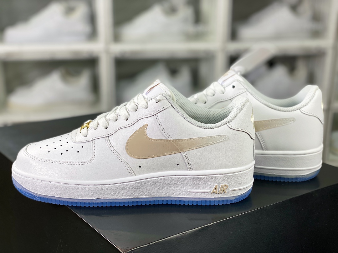 Air Force 1'07 Low Retro SP Air Force One low-top classic versatile casual sports sneakers ”leather white khaki gradient hook” C03363-368