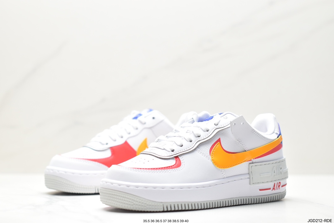 Nike WMNS Air Force 1 Shadow 马卡龙军空一号轻增量高低帮搭百板鞋 DZ1847-100