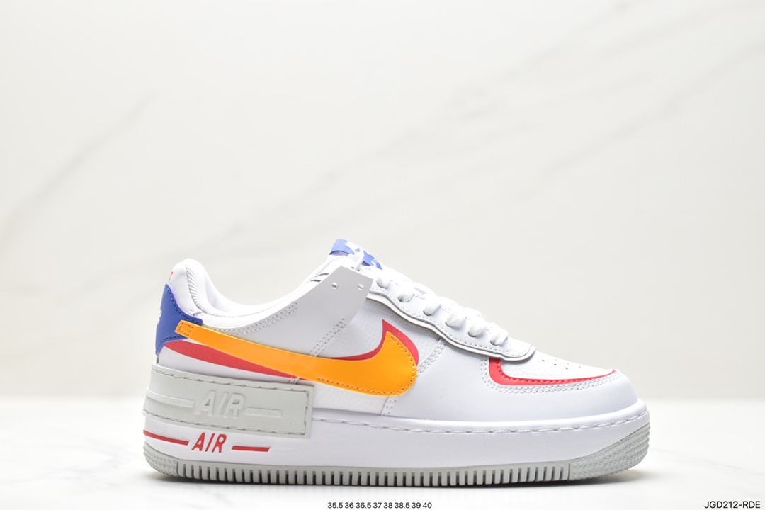 Nike WMNS Air Force 1 Shadow 马卡龙军空一号轻增量高低帮搭百板鞋 DZ1847-100