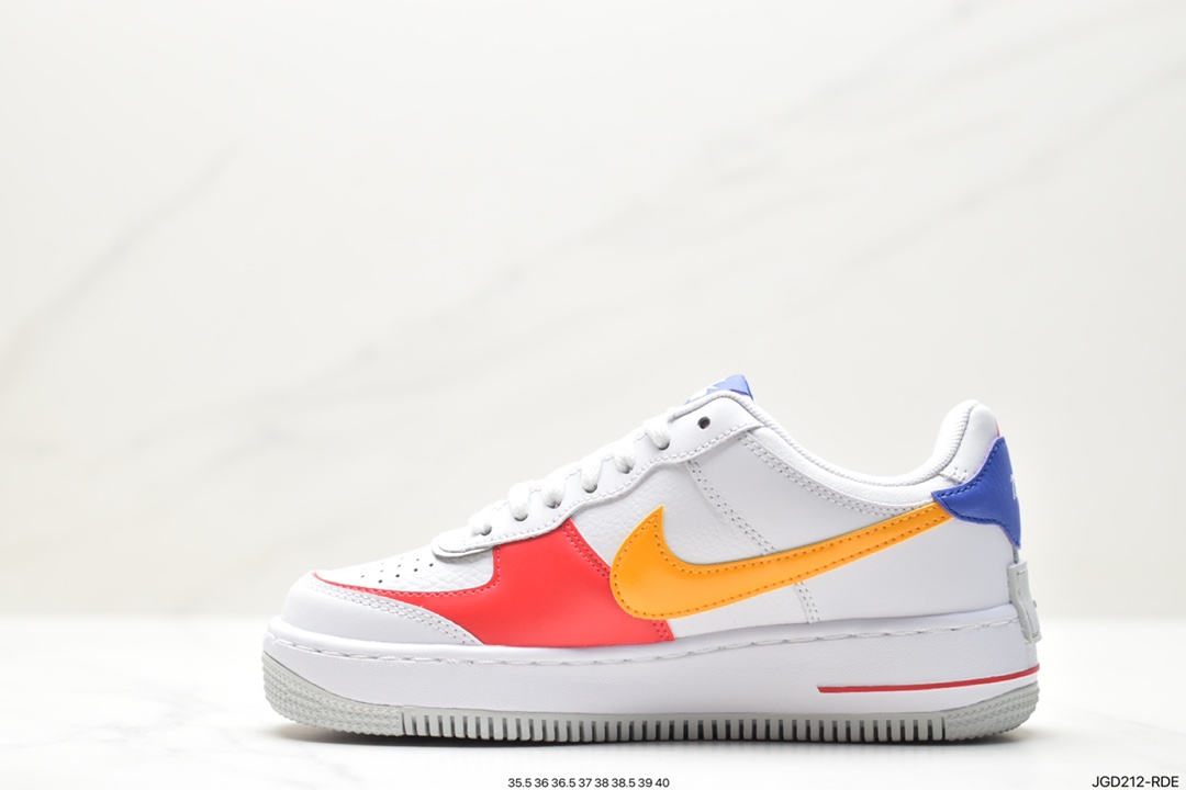 Nike WMNS Air Force 1 Shadow 马卡龙军空一号轻增量高低帮搭百板鞋 DZ1847-100