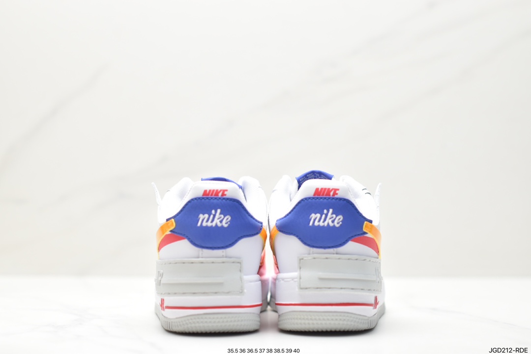 Nike WMNS Air Force 1 Shadow 马卡龙军空一号轻增量高低帮搭百板鞋 DZ1847-100