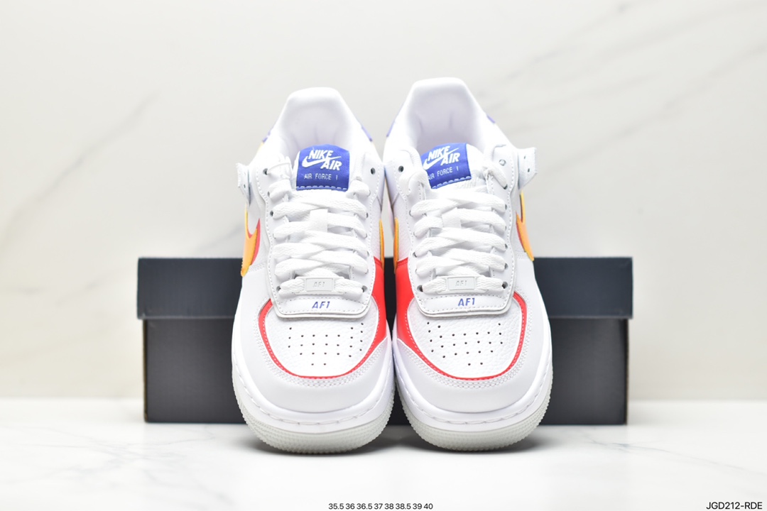 Nike WMNS Air Force 1 Shadow 马卡龙军空一号轻增量高低帮搭百板鞋 DZ1847-100