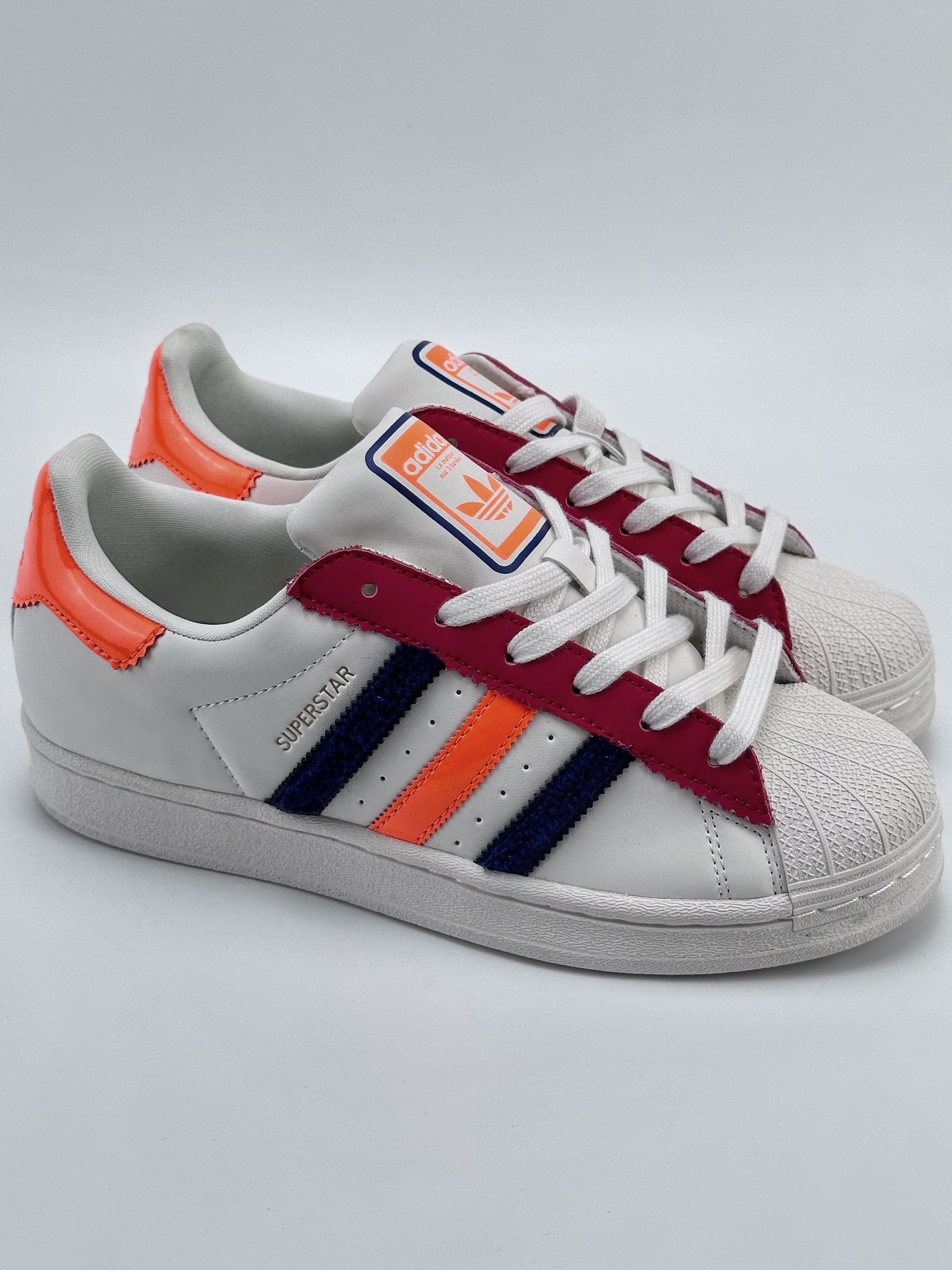 AD Originals Superstar W Shell Toe White Black Orange HQ4403