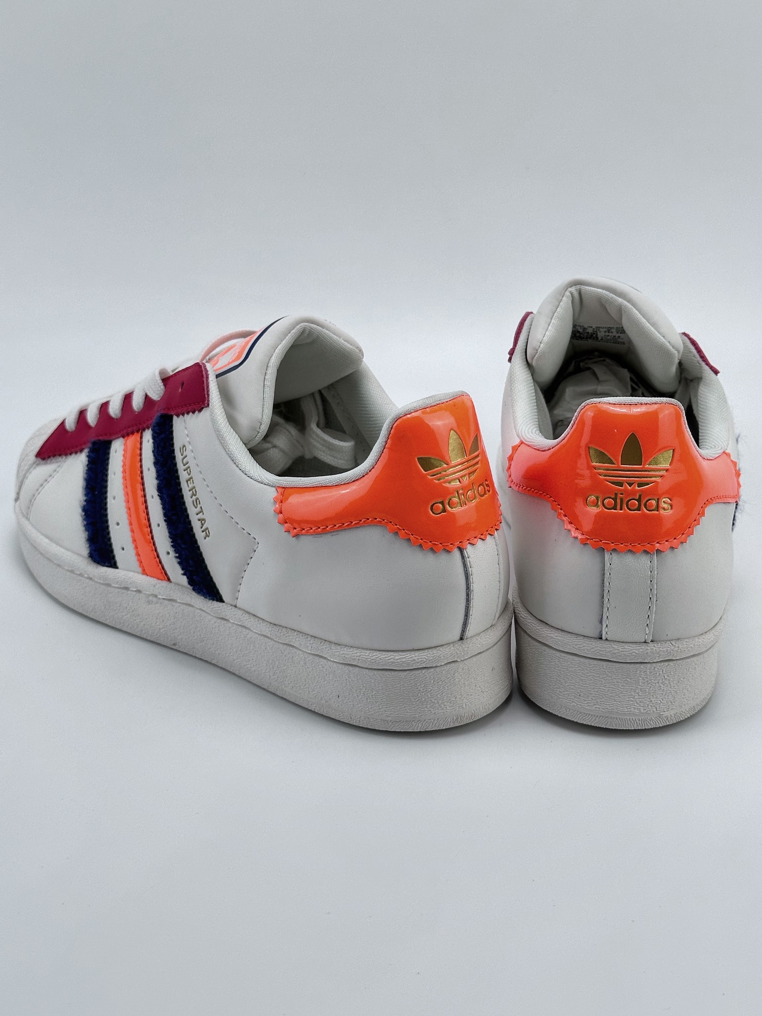 AD Originals Superstar W Shell Toe White Black Orange HQ4403