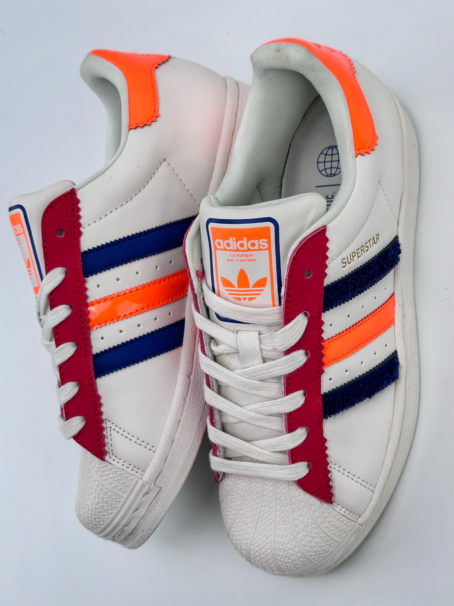 AD Originals Superstar W Shell Toe White Black Orange HQ4403