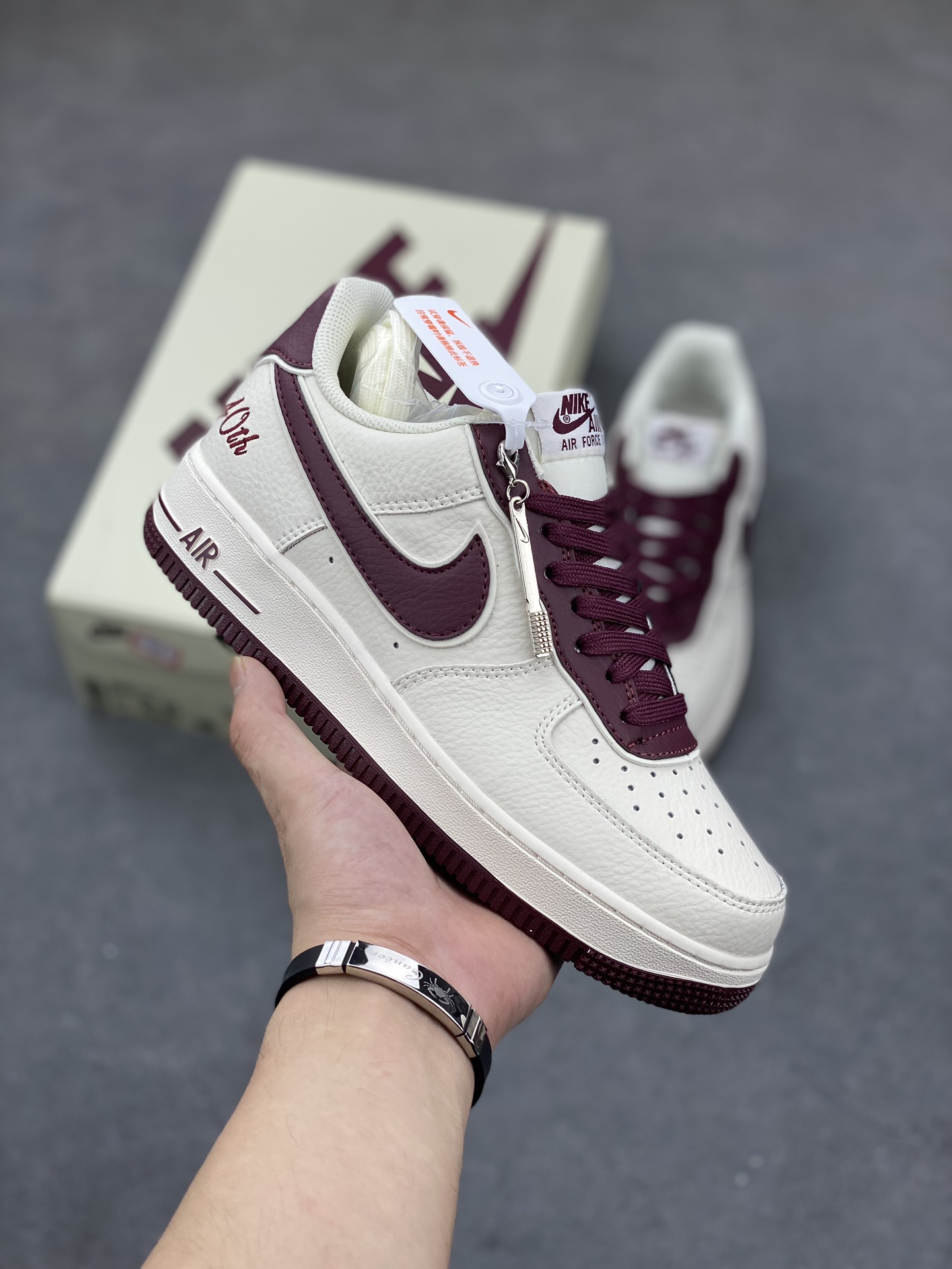 Nike Air Force 1 '07 Low: Beige & Burgundy, Classic Comfort & Style 2 i1693685129 576 0