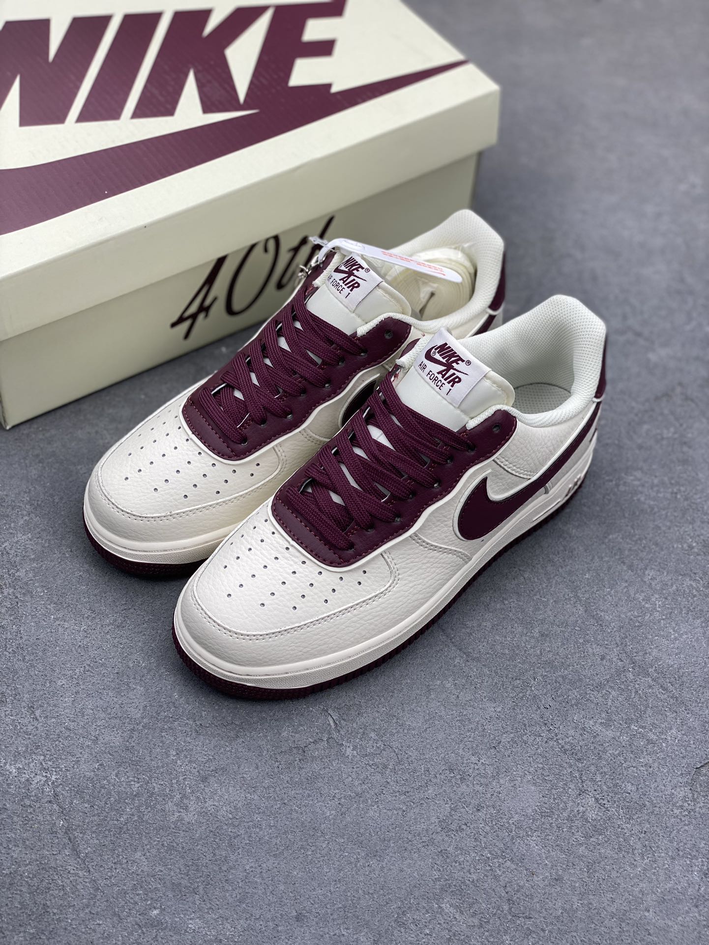Nike Air Force 1 '07 Low: Beige & Burgundy, Classic Comfort & Style 9 i1693685129 793 7