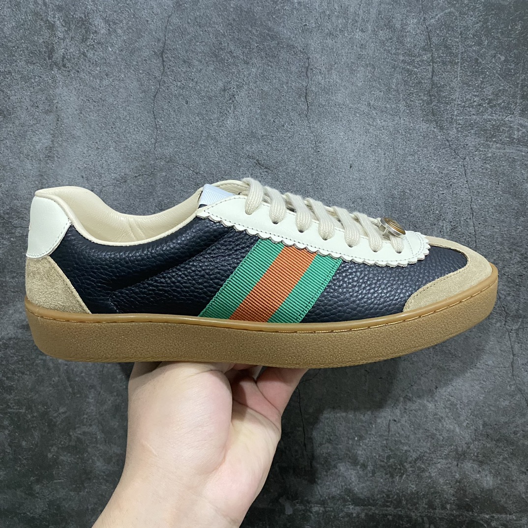 [Dongguan version] Gucci G74 Web Low Sneakers G74 series low-top gentleman versatile leather German training casual sneakers