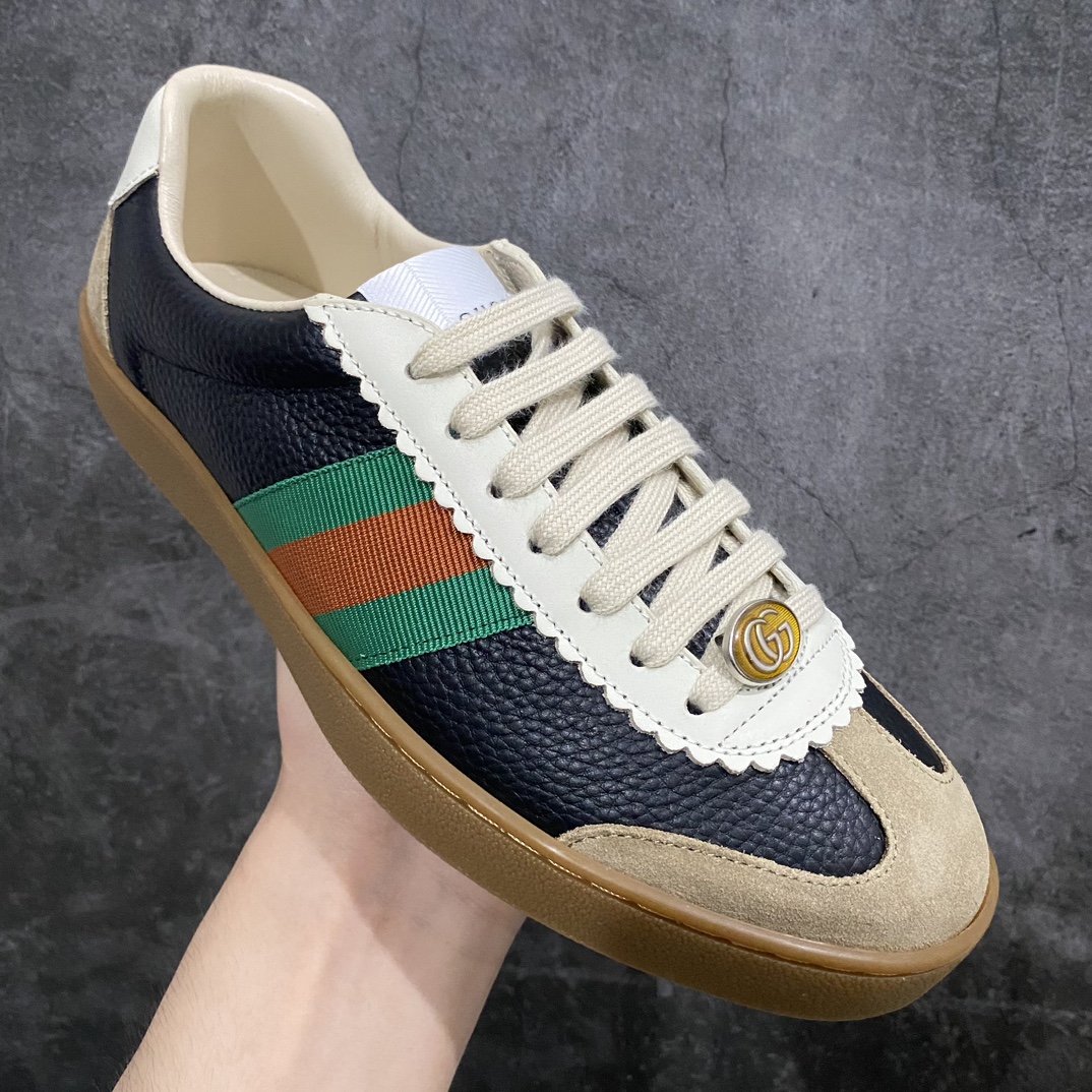 [Dongguan version] Gucci G74 Web Low Sneakers G74 series low-top gentleman versatile leather German training casual sneakers