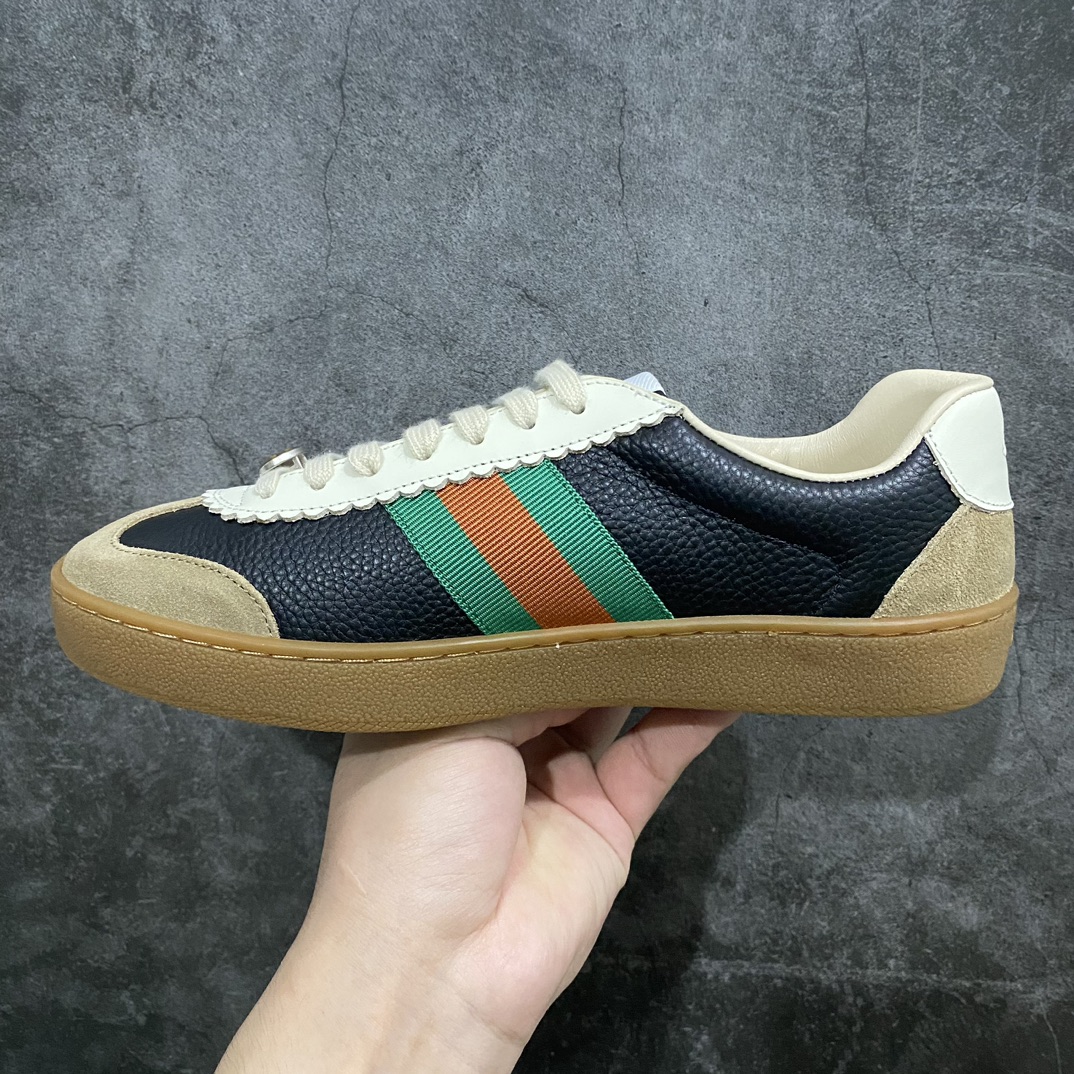 [Dongguan version] Gucci G74 Web Low Sneakers G74 series low-top gentleman versatile leather German training casual sneakers