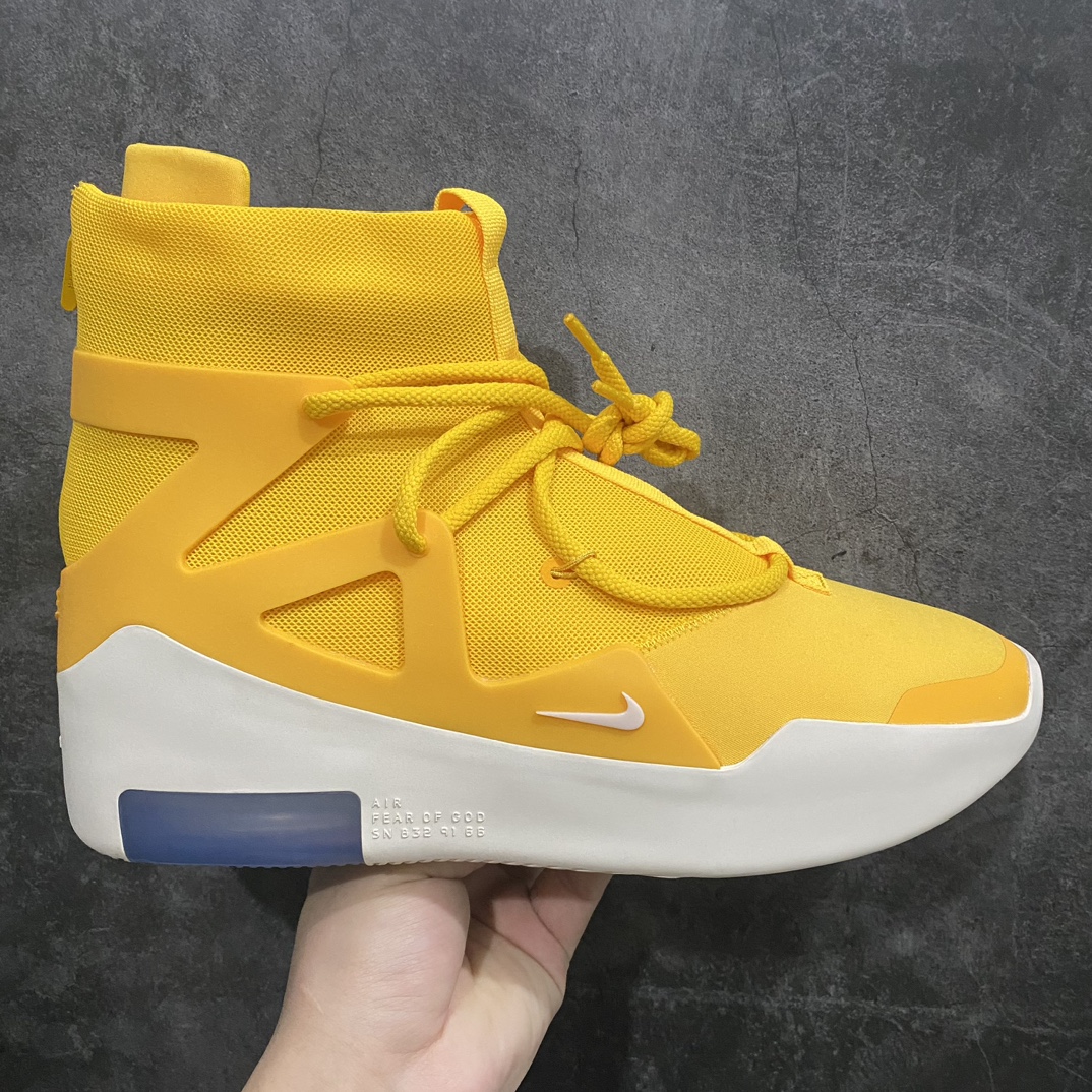 550 【S2版本】NK Air Fear of God 1 联名高街FOG 高帮球鞋 黄白 纯原系列 AR4237-700