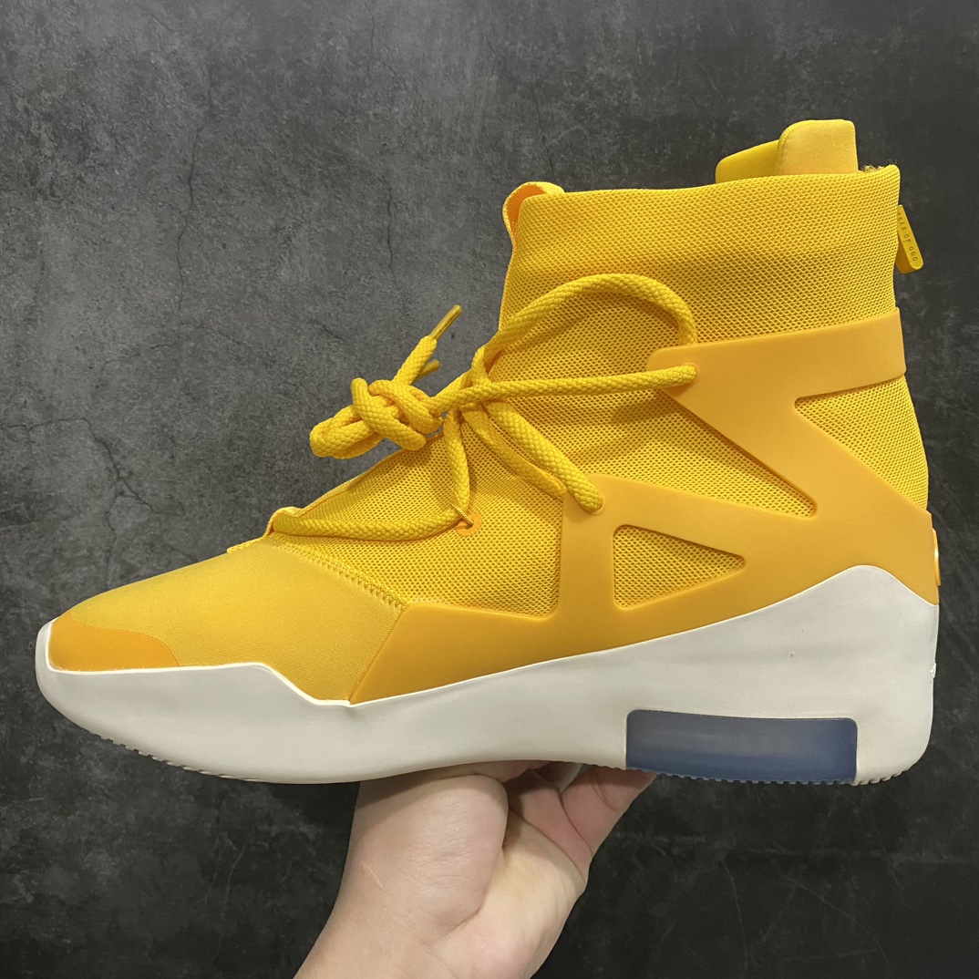 550 【S2版本】NK Air Fear of God 1 联名高街FOG 高帮球鞋 黄白 纯原系列 AR4237-700