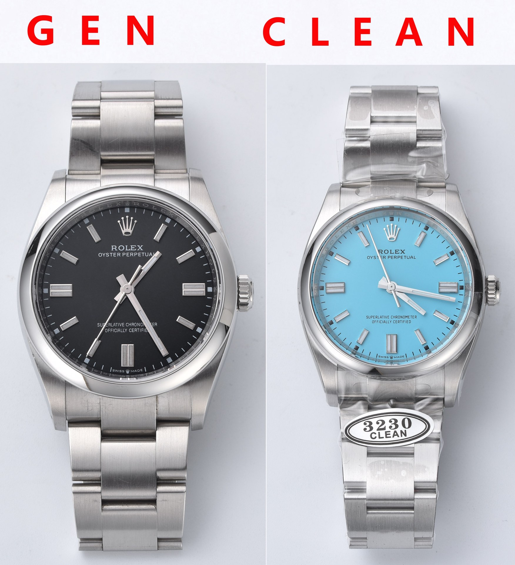 NO:157736,Original comparison, authenticity comparison (constant movement) 126000 authenticity comparison, black surface is original, because the black surface has not been shipped yet, 36mm Tiffany large products are used as a comparison. Tiffany colors have already issued the color comparison that everyone cares about most. It can be said that it is the closest color on the market, and there is no need to mess around with the bar. Because the authentic Tiffany blue disc is exposed to the air for a long time, the blue color has become a little darker than the beginning, but it is not difficult to see that it is the same color as the sample. There is no doubt about this comparison. In this comparison, you can refer to the font/font nail/pointer details. Recently, some customers question whether Factory C is putting a shell/wristband. Here you can tell each customer responsibly. All styles of Factory C are genuine and open molds at all costs. There are no different models, shell/band, and even if it is different, 0.1mm  All have to reopen the mold. This is also the attitude of factory C. I won’t use these tricks. This is irresponsible to customers., tiffany19860909原装对比 真假对比（恒动） 126000真假对比 黑面为原装,因为黑面还未出货,所以使用36mm 蒂芙尼大货作为对比.蒂芙尼颜色已经发出大家最关心的颜色对比.可以说是市面上最接近的颜色,杠精无需胡搅蛮缠.因为真品蒂芙尼蓝盘长期暴露在空气中.所以蓝色相对于开始,变得暗沉了一些,但是不难看出,和样板是一个色调.这点毋庸置疑. 本次对比可以参字体/字钉/指针细节. 最近有部分客人质疑c厂是否在套壳/表带.在这里可以很负责任的告诉每个客人.c厂所有款式均为真品开模,不惜成本.不存在不同型号 壳/带通用的.哪怕是差0.1mm 都要重新开模.这也是c厂的态度.不会使用这些伎俩.这是对客户的不负责任.,,tiffany,Watch