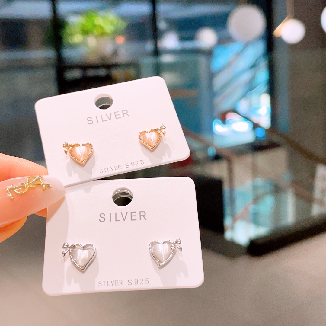 Allergiearmes Silber Ohrringe Niedlich Valentinstag Silber