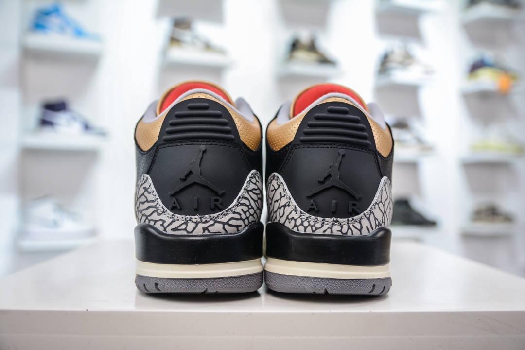 PB pure original Air Jordan 3 Retro ”Black Gold” AJ3 black gold CK9246-067