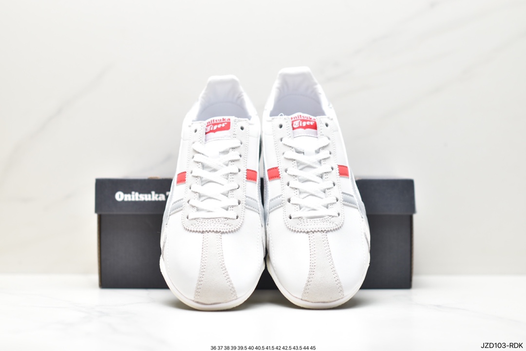 鬼塚虎/Onitsuka Tiger Runspark 火星运动系列田径钉复古经典百搭皮革休闲慢跑鞋“皮革米白绿黄LOGO”