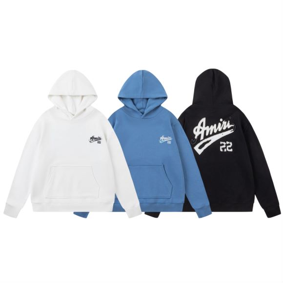 Amiri Clothing Hoodies Black Blue White Fall/Winter Collection Hooded Top