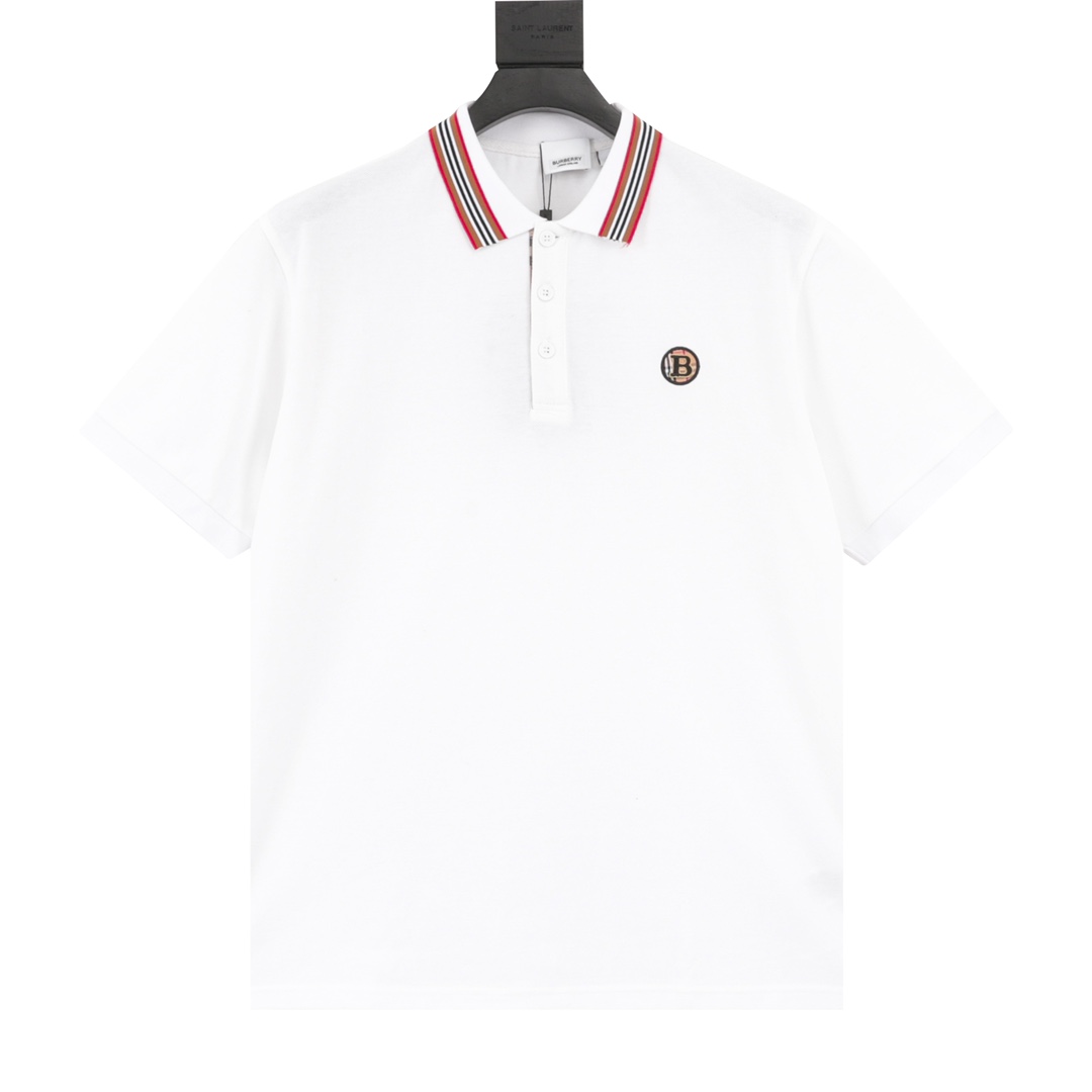 Polo de manga corta con pequeño bordado en el pecho de Burberry/巴宝莉. Confeccionado en tejido de punto piqué de algodón,…