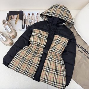Burberry Clothing Down Jacket White Lattice Duck Down Fall/Winter Collection Vintage