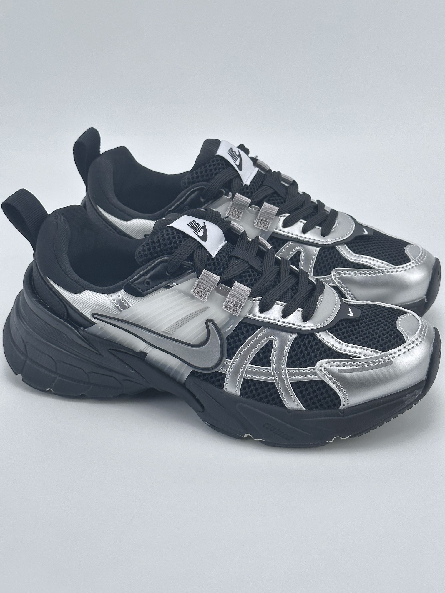 NIKE V2K Runtekk technology silver black shock absorption non-slip retro low-top running shoes FD0736-100