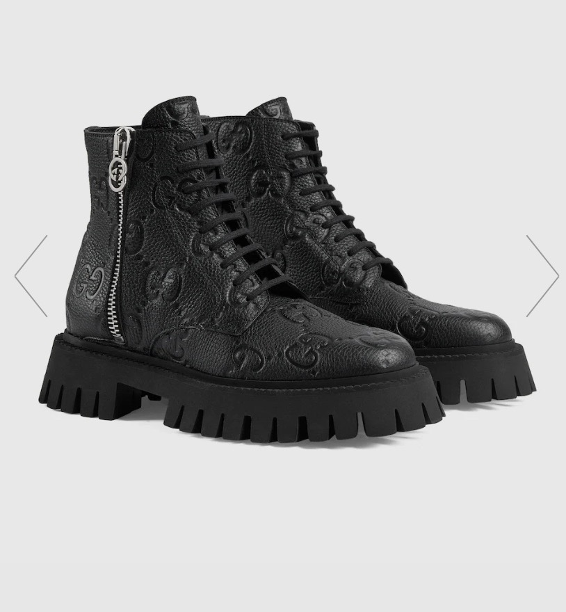 Gucci2023 Botas Martin superfrescas, el logotipo GG sigue brillando en la nueva colección, con comod