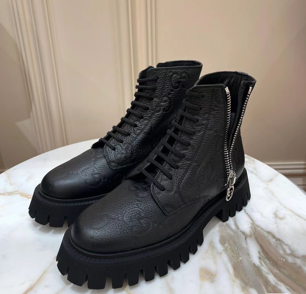 Gucci2023 Botas Martin superfrescas, el logotipo GG sigue brillando en la nueva colección, con comod