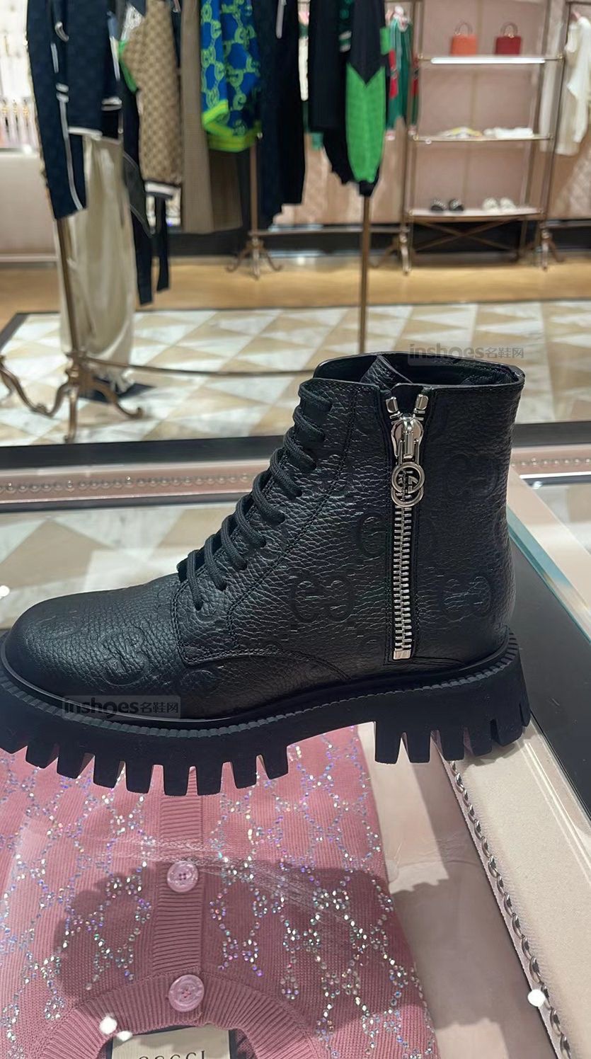 Gucci2023 Botas Martin superfrescas, el logotipo GG sigue brillando en la nueva colección, con comod