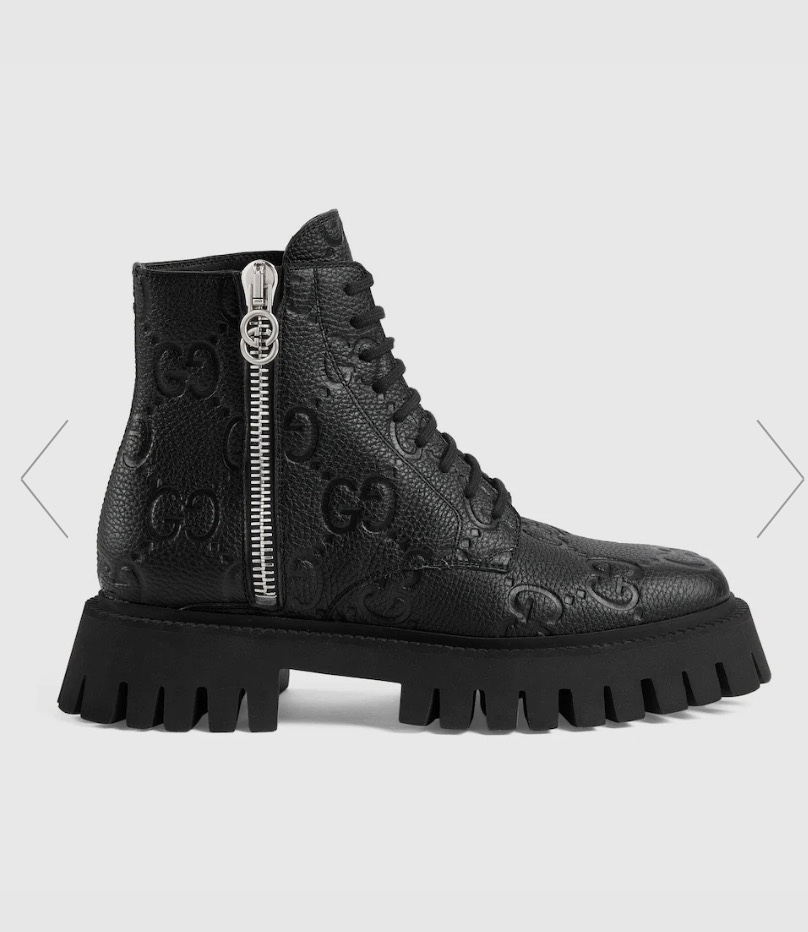 Gucci2023 Botas Martin superfrescas, el logotipo GG sigue brillando en la nueva colección, con comod