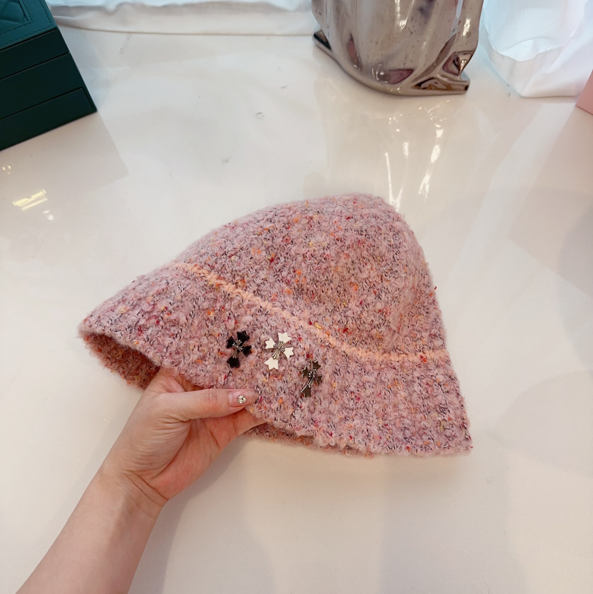 [Chrome Hearts Hats]Croxin Autumn and Winter New Rainbow Mixed Color Knitted F