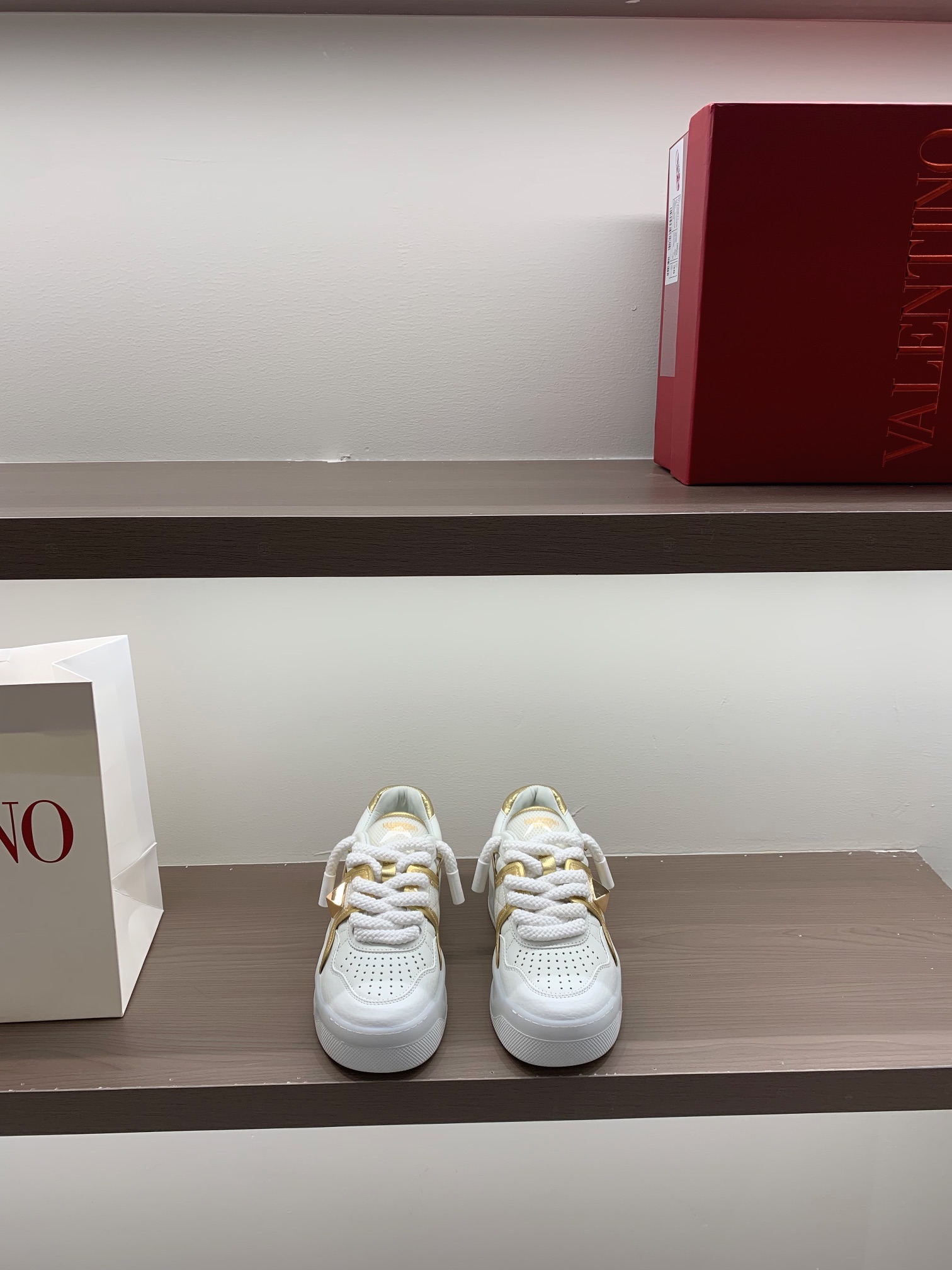 Valentino Sneakers White Leather Studs Low-Top