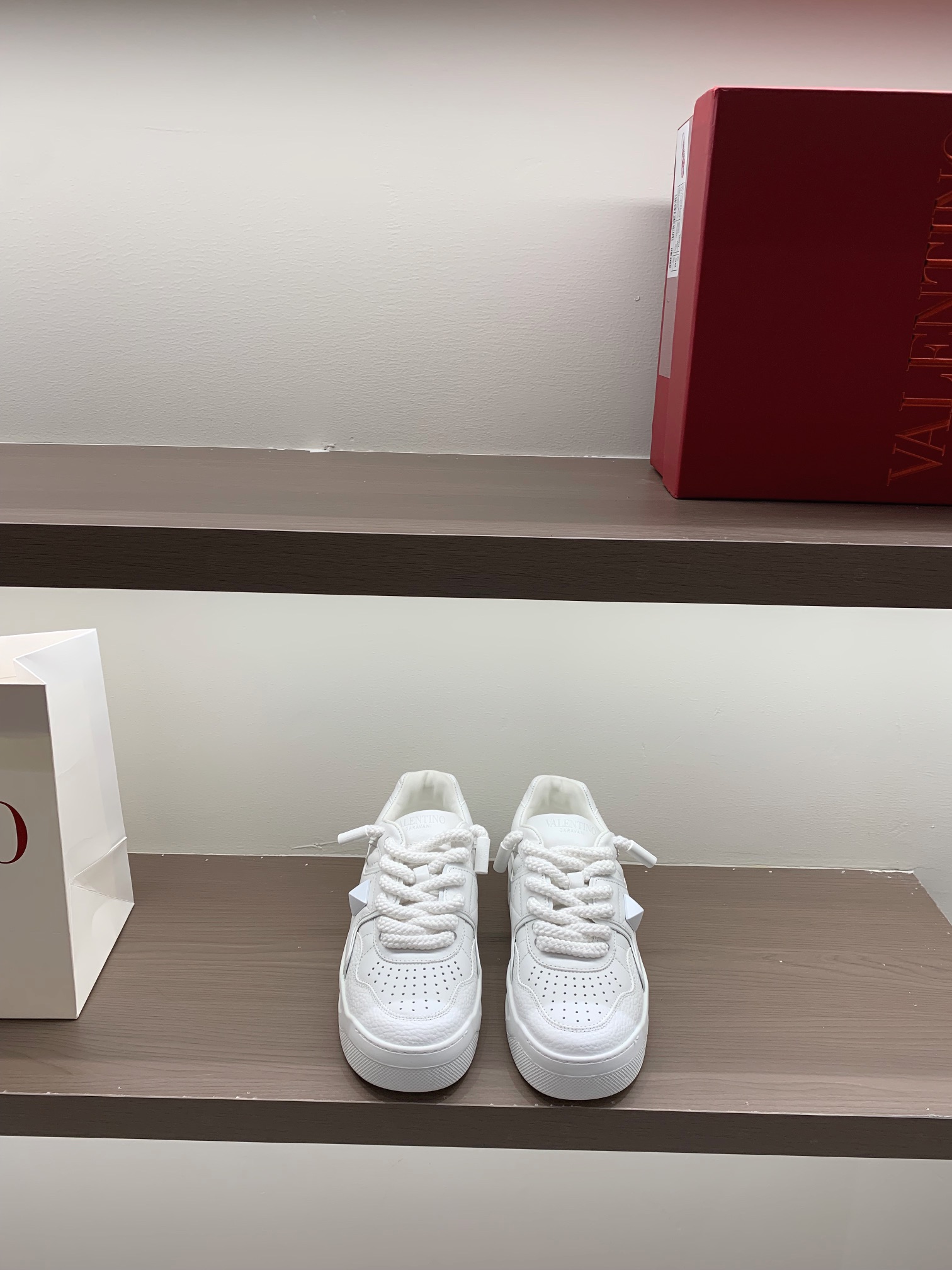 Valentino Sneakers White Leather Studs Low-Top