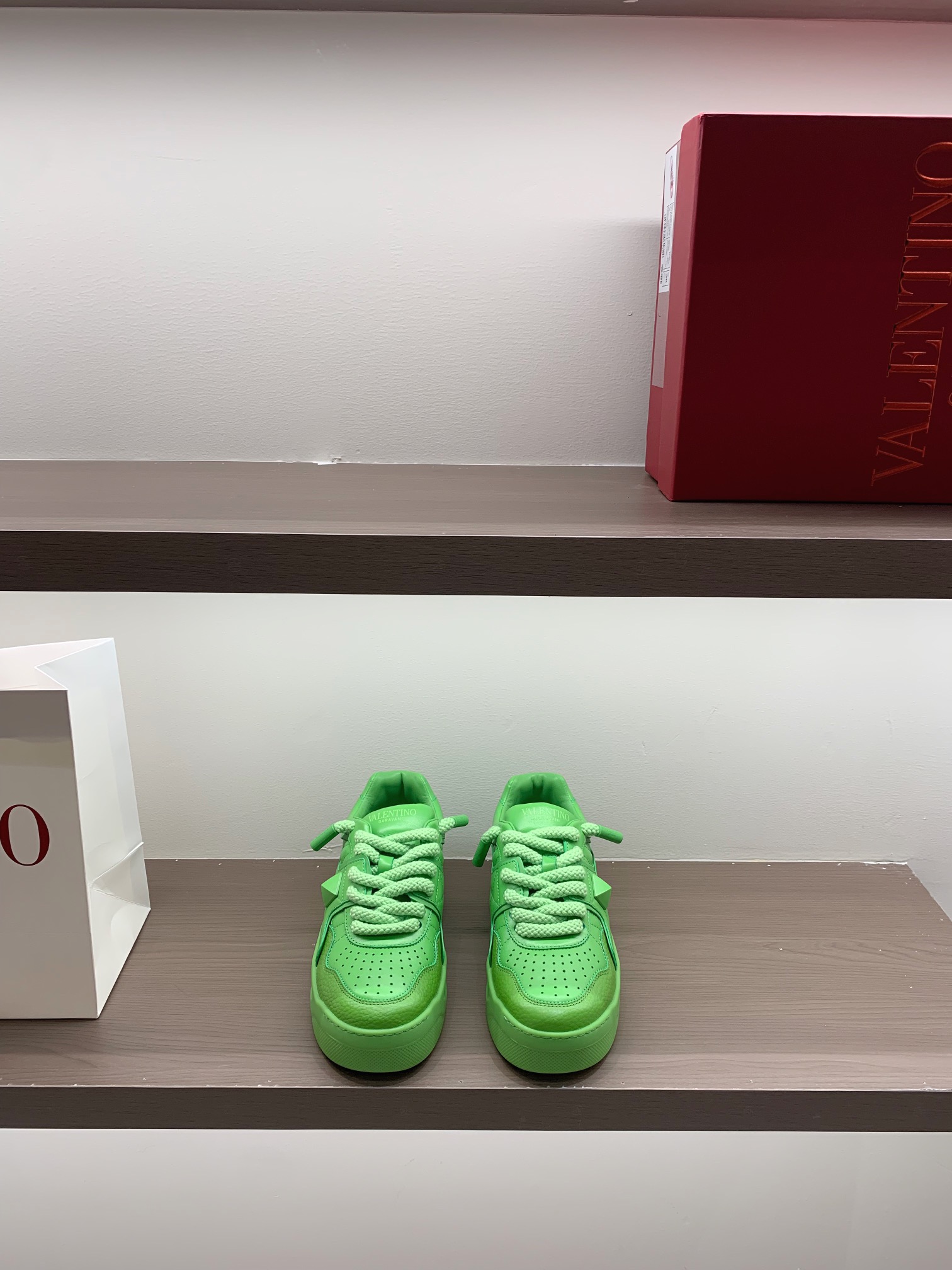 Valentino Sneakers Leather Studs Low-Top Lace-Up
