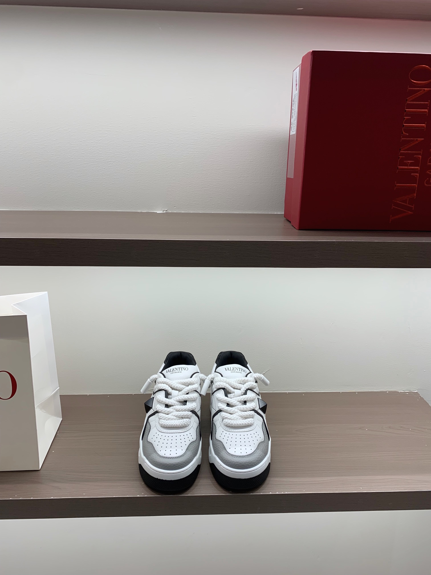 Valentino Sneakers White Leather Studs Low-Top