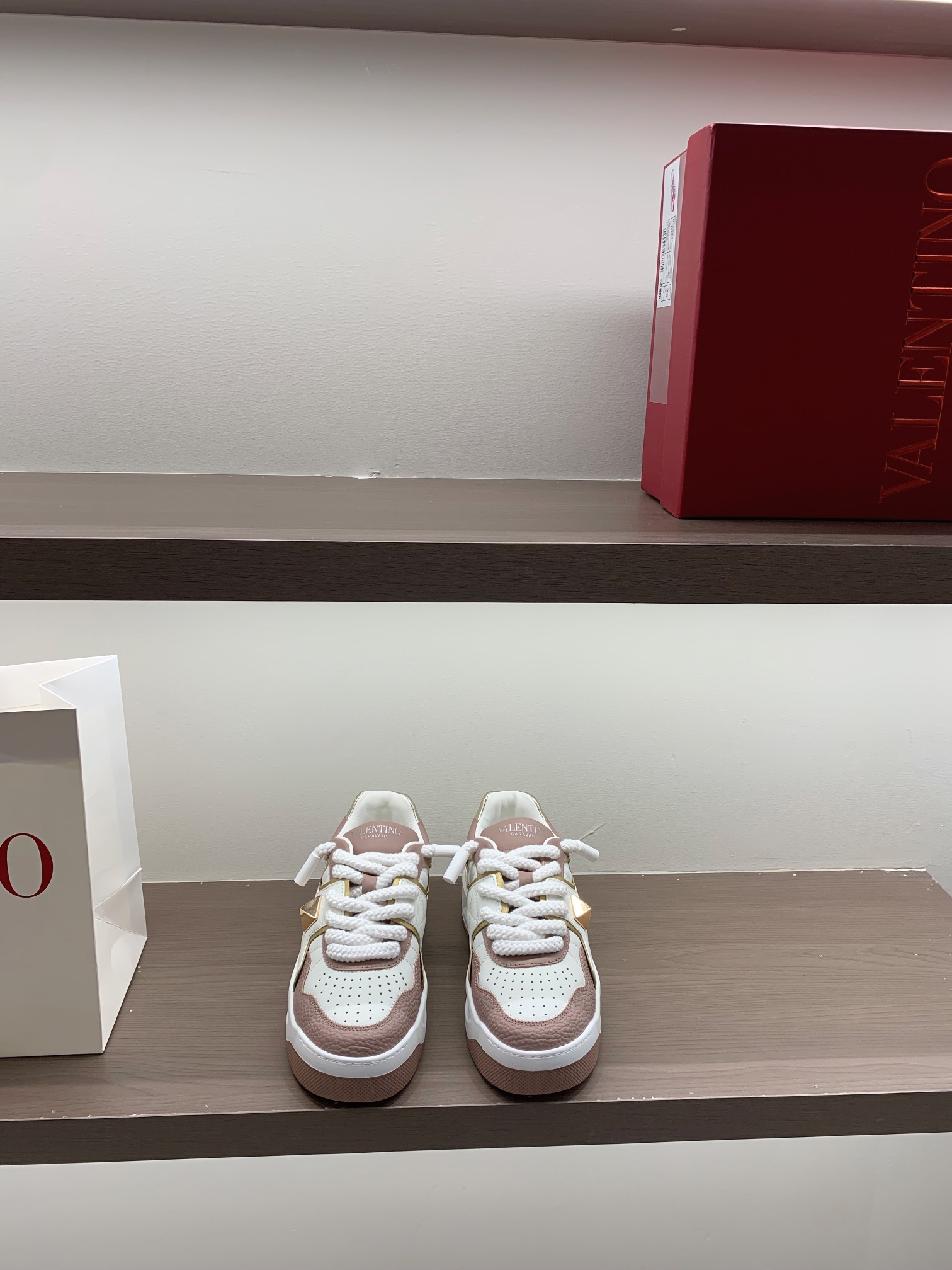 Valentino sneakers white leather studded low-top