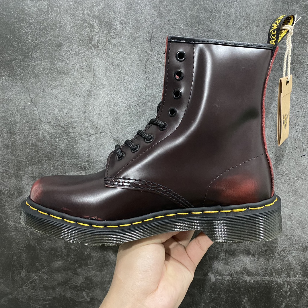 Dr.Martens Dr.Martens Martin boots 1460 classic 8-hole series hard leather glossy cherry red