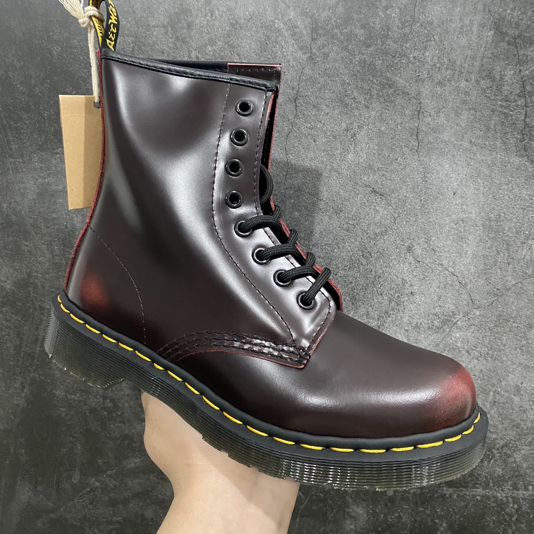 Dr.Martens Dr.Martens Martin boots 1460 classic 8-hole series hard leather glossy cherry red