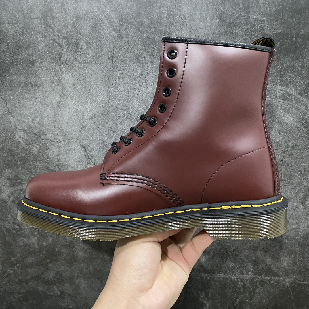 Dr.Martens Dr.Martens Martin boots 1460 classic 8-hole series hard leather matte wine red